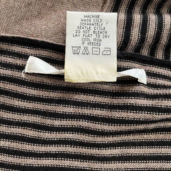 Max Studio strip/block cross over/wrap front cardigan sweater women M - Picture 11 of 13